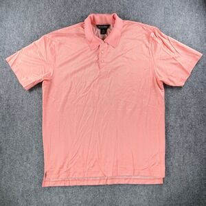 Brooks Brothers Polo Shirt Men's XL Coral Double Mercerized Cotton Performance